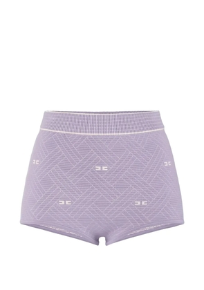 Elisabetta Franchi diamond-jacquard knit shorts - Purple