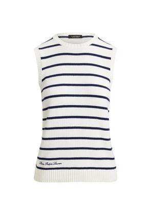 Lauren Ralph Lauren striped sleeveless sweater - White