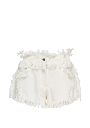 MSGM fringe-trimmed shorts - White