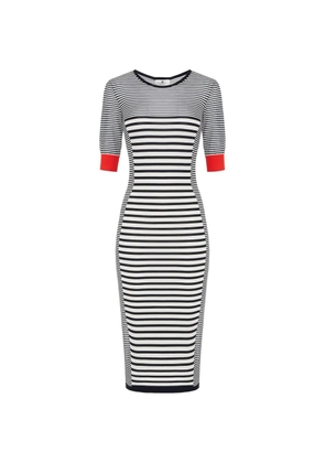 Elisabetta Franchi striped knit dress - White