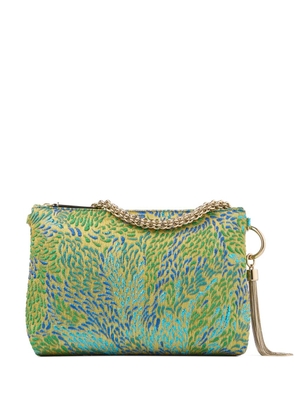Jimmy Choo Callie jacquard-patterned clutch bag - Green