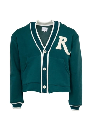 RHUDE patch-detail terry cardigan - Green