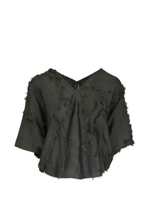 Zero + Maria Cornejo V-neck frayed blouse - Green