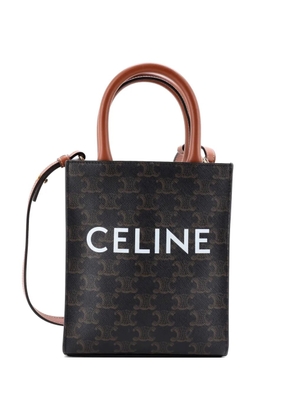 Celine Pre-Owned Vertical Cabas Tote Triomphe Coated Canvas Mini satchel - Brown