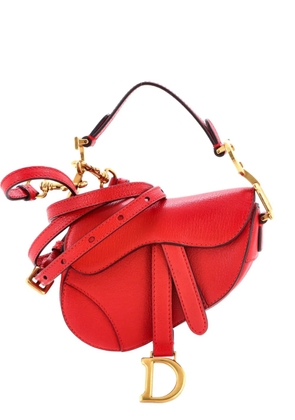 Christian Dior Pre-Owned Saddle Handbag with Strap Leather Micro shoulder bag - Red