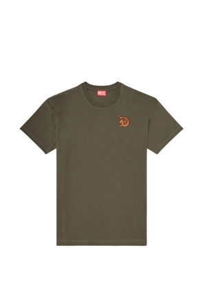 Diesel embroidered flock-print T-shirt - Green