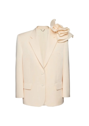 Magda Butrym flower-detail single-breasted blazer - Neutrals