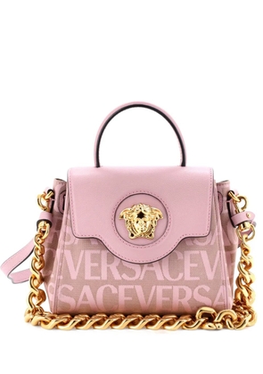 Versace Pre-Owned La Medusa Top Handle Bag Printed Canvas and Leather Small satchel - Pink