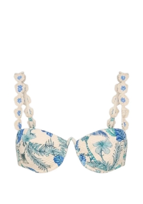 Del Maar Flora bikini top - Blue