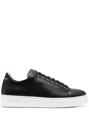Philipp Plein Skull and Plein low-top leather sneakers - Black
