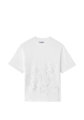 GANNI broderie-anglaise T-shirt - White