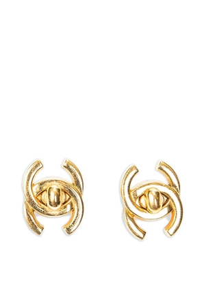 CHANEL Pre-Owned Interlocking CC turn-lock earrings - Gold