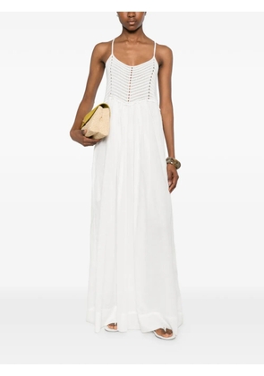 Jucca pointelle-knit spaghetti-strap maxi dress - White