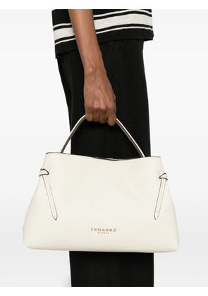 ERMANNO FIRENZE medium Aliana grainy leather knotted tote bag - Neutrals