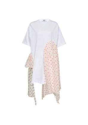 MSGM asymmetric polka-dot dress - White