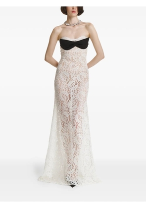 2310 STUDIO bow-detail lace dress - White