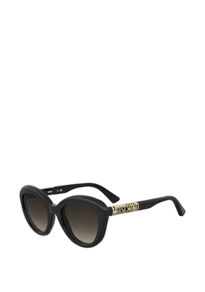 Moschino Eyewear logo-plaque cat-eye sunglasses - Black