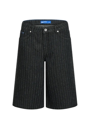 Karl Lagerfeld Jeans pinstripe denim shorts - Black