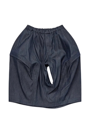 Comme Des Garçons Black draped balloon-silhouette cut-out trousers - Blue