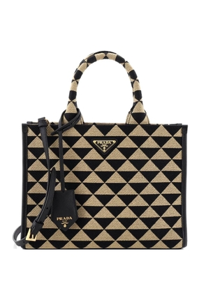 Prada Pre-Owned Symbole Shopper Jacquard Small tote bag - Neutrals