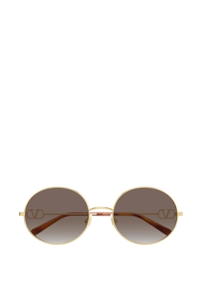 VALENTINO GARAVANI EYEWEAR VLogo round-frame sunglasses - Gold