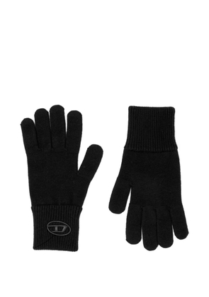 Diesel Oval D logo-embroidered gloves - Black