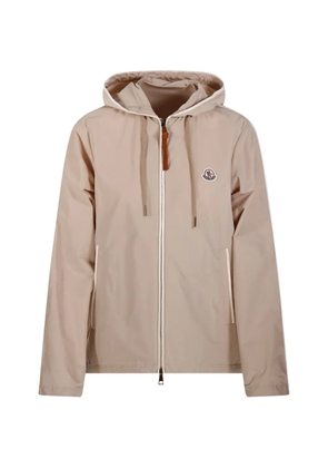 Moncler Sarracenia logo-patch hooded jacket - Neutrals
