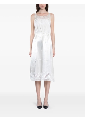 Prada lace-trim satin dress - White