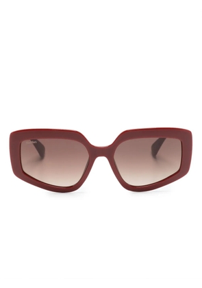 Max Mara Eyewear logo-plaque square-frame sunglasses - Red