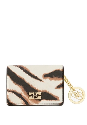 GANNI Bou zebra-print wallet - Neutrals