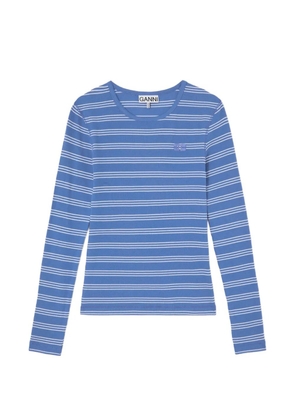 GANNI striped long-sleeve T-shirt - Blue