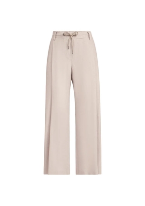 Brunello Cucinelli linen trousers with drawstring and monili - Neutrals