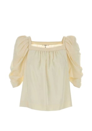 Chloé puffed-sleeve silk blouse - Neutrals
