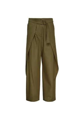 Club21 Collection belted wrap-detail trousers - Green