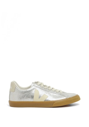 VEJA metallic cracked-effect sneakers - Silver