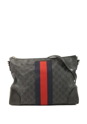 Gucci Pre-Owned GG Supreme Web-stripe shoulder bag - Black