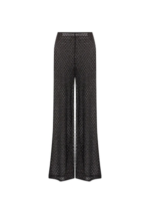 Missoni metallic-effect open-knit trousers - Black