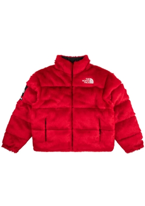 Supreme TNF faux-fur Nuptse jacket - Red