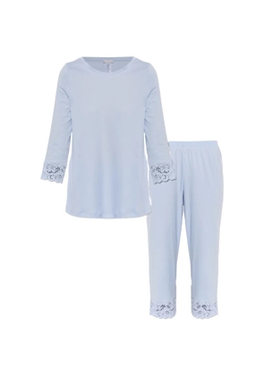 Hanro Moments lace-trim pyjamas - Blue
