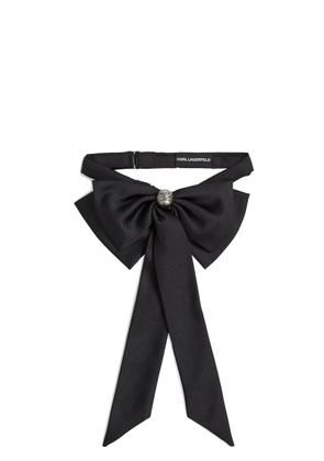 Karl Lagerfeld K/Soiree crystal-embellished bow - Black