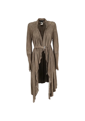 Just Cavalli Vintage eyelet-embellished belted coat - Brown