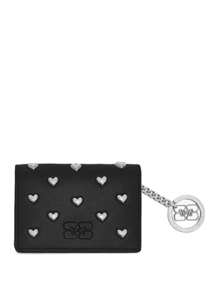 GANNI Bou heart-stud wallet - Black