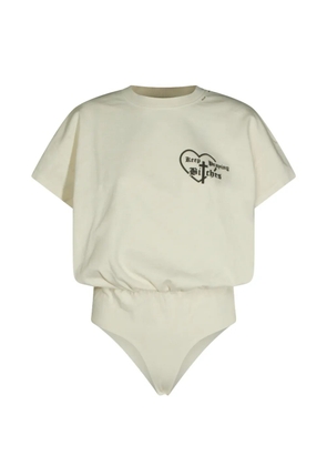 Willy Chavarria graphic-print bodysuit - Neutrals