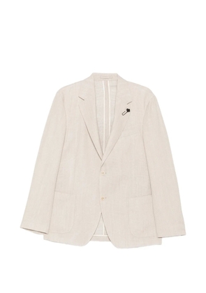 Lardini flower-pin single-breasted blazer - Neutrals
