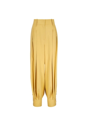 Michael Kors pleated button-cuff trousers - Yellow