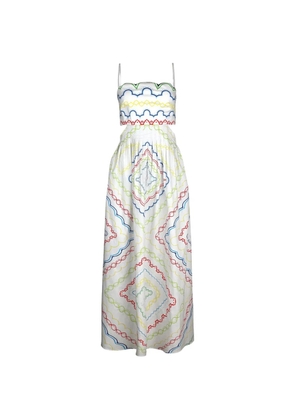 Mary Katrantzou Finley geometric-print cutout midi dress - White