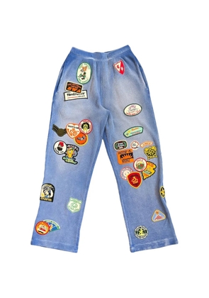 Better with Age patch-detail waffle track pants - Blue