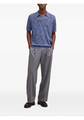 NN07 Ryan floral-jacquard pointelle-knit T-shirt - Blue