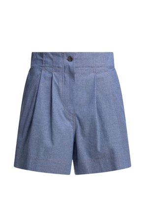 Moncler Grenoble pleated high-waisted shorts - Blue