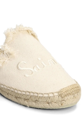 MC2 Saint Barth fringe-trimmed embroidered mules - Neutrals